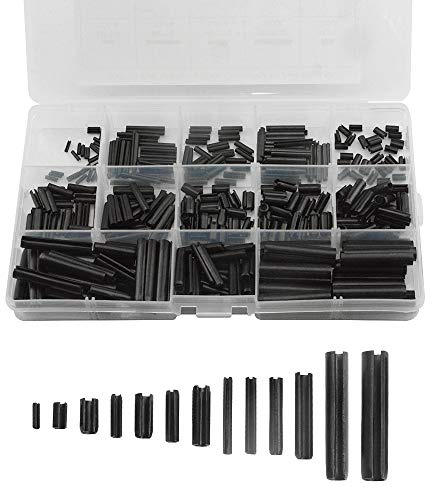 XINGYHENG 390pcs 13 Kinds M1.5 M2 M2.5 M3 M4 M5 M6 Steel Split Spring Dowel Tension Roll Pins Slotted Spring Pin Assortment Kit