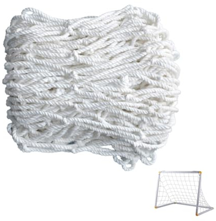 Fußballnetz,Universal Schutznetz Weiß volle Größe Fußball Sport Ersatz Tor Netze,Tornetz für Sport und Match Training (24X8FT)