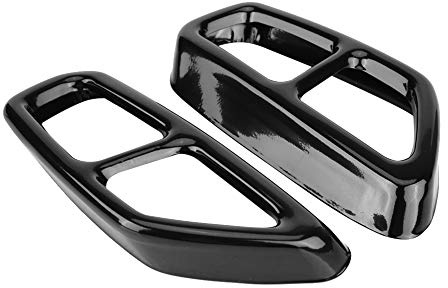 Auspuffblende, Yctze 2Pcs Auto Edelstahl Schwarz Auspuff Endrohrblende Ersatz für 5er G30 2017-2018 für bmw g30 exhaust,bmw g30 auspuff,2018 bmw g30 exhaust,türbeleuchtung bmw g30,endrohr auspuffblend