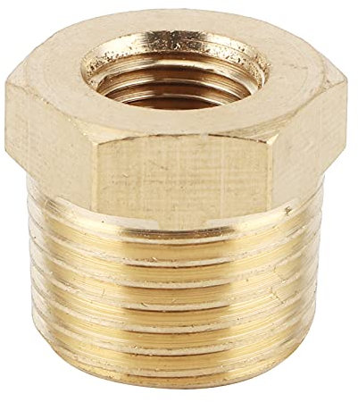 Fydun Buje de tubo Npt Adaptador reductor de tubo de latón Conector de buje Npt 3 / 8in macho a 1 / 8in hembra para agua combustible Gas aceite