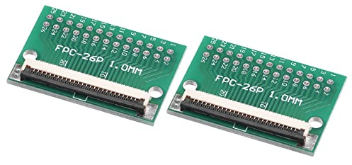 sourcing map FPC FFC Converter Connector Board 26P 1.0mm on Socket Side, Back 0.5mm, to DIP 2.54mm for LCD 3D Printer DVD TV Laptop Audio Pack of 2