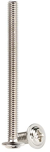WELLOCKS Schrankgriffe Schrauben | M4 × 50 mm Maschinenschrauben Sortiment Kit | Flachscheibenkopf Kreuzschlitzschrauben Set aus Metall | für Schrank Schublade Knöpfe (D15050) | Silber | 20 Stück