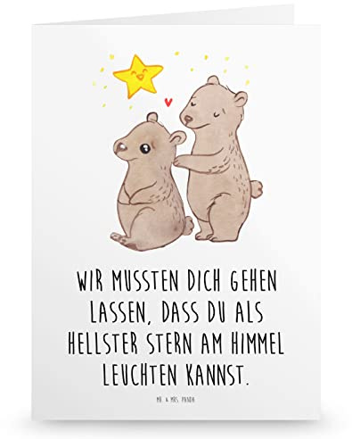 Mr. & Mrs. Panda Klapp Trauerkarte Bäreneltern Sternenkind - Elegante Trauerkarte, Trauerkarte Klein, Baby, Trauerkarte Für Angehörige, Beileid,