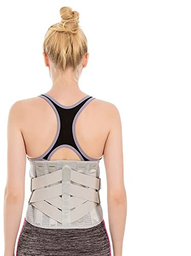 Rückenbandage zur Linderung von Schmerzen im unteren Rücken, Rückenstützgürtel für Männer und Frauen mit austauschbaren Stützstreben, atmungsaktive Lendenbandage für Bandscheibenvorfall
