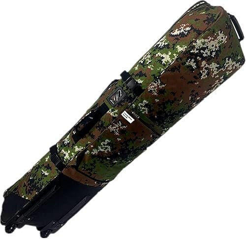 Unistrengh Gepolsterte Snowboardtasche Rollen Skitasche Snowboard-Tasche Roller Skisack Professional Boardbag für Flugreisen DREI unabhängige Fächer Dschungel-Camouflage, 166cm
