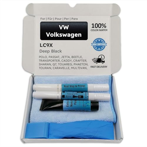 Genuine Colors Lackstift DEEP Black LC9X für VW Volkswagen Schwarz Polo Passat Jetta Beetle Transporter Caddy Crafter Sharan Q7 Touareg Phaeton TOURAN CARAVELLE MULTIVAN Bora EOS CC AMAROK ARTEON Nms