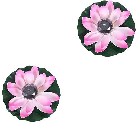 OSALADI 2stücke Solarbetriebene Farbige Lotus Deko-leuchte Für Pool Und Garten Schwebend Mit Sanften Farbverläufen Für Außenbereich Und Teichbeleuchtung