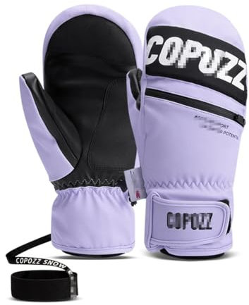 Ornrjfll Skihandschuhe Damen Herren Winddicht Atmungsaktiv Wasserdicht Thermo Winter Warme Schnee Fäustlinge Snowboard Lila M