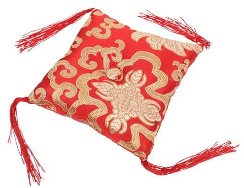 Toyvian Buddhistische Klangschalenmatte Handgefertigt Stoffkissen 12cm Rot Schutzpad für Klangschale Meditation Dekoration Zufälliger Stil