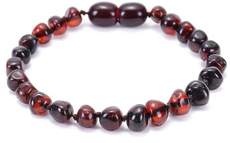 Wycian Armband Herren Perlen, Bernstein Armband Frauen Schwarz Bernstein 15cmx8mm 1er Naturstein für Abschlussball