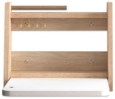 Klappbarer Wandtisch, Klapptisch Zur Wandmontage, Holz Schwimmend Wandklapptisch Mit Ablagefächern, Hängetisch Für Küche, Esszimmer, Wohnzimmer, Schwebend Computertisch, Schminktische ( Size : 40x32cm