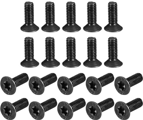 QUARKZMAN 100 Stück Torx Holzschrauben M4-0.7x12mm Senkkopfschrauben, 10.9 Grad Legierter Stahl, Torx-Antrieb, Vollgewinde Spanplattenschrauben, Schwarzoxid-Finish