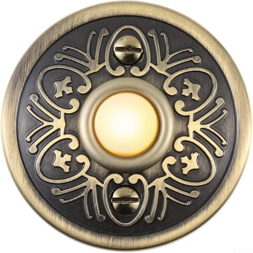 EXTRWORY Bronze Türklingelknopf, Moderner Bronze Klingelknopf kabelgebunden Türklingelknopf, LED Beleuchteter Türklingel für Zuhause Haustür