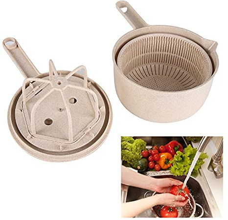 Restokki Centrifuga per insalata Frutta Verdura Essiccatore Setaccio Setaccio Manuale Verdure Strumento per lavare il riso per forniture da cucina