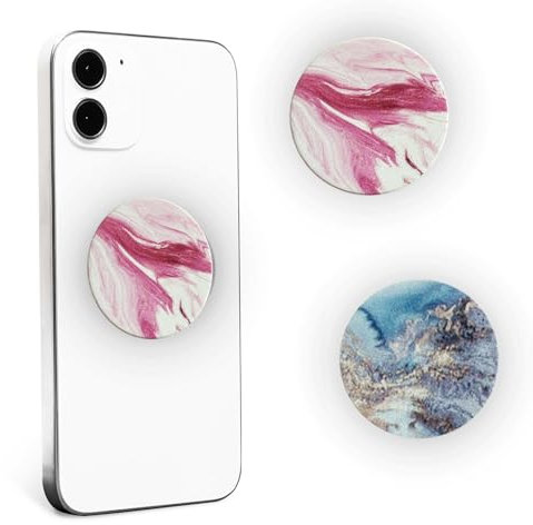 2 Pack Phone Ring Holder Grips,Multi-functional Phone Accessories with Foldable Stand and Finger Holder,Compatible with Smartphones and Tablets,Ring Holder for Phone Case (sea-wave)