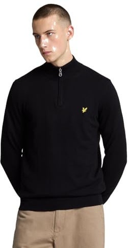 Lyle & Scott Mid Knits Cotton Merino Quarter Zip Jumper | Stand Collar, Ribbed Cuffs & Hem, Breathable Warmth, Layering Flexibility, Transitional Seasons