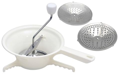 Edelstahl Tomatenmühle - Lebensmittelmühle Für Tomatensauce Mit 3 Scheiben | Ergonomische, Multifunktionale Mühle Für Gemüse Und Tomaten, Perfekt Als Küchenhelfer Für Saucen Und Pürees.