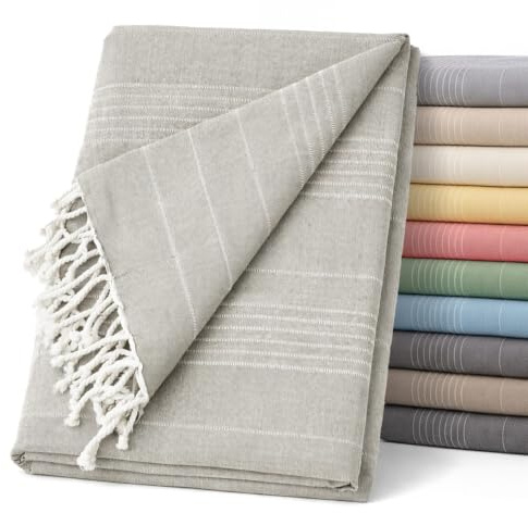 ECOMMERC3 | Foulard Multiusos Tamaño 180x260 cm - Colcha Multiusos Color Lino - Cubrecama Decorativa para Sofá o Cama - Jarapa Sofá o Cama Protector Ligero y Elegante