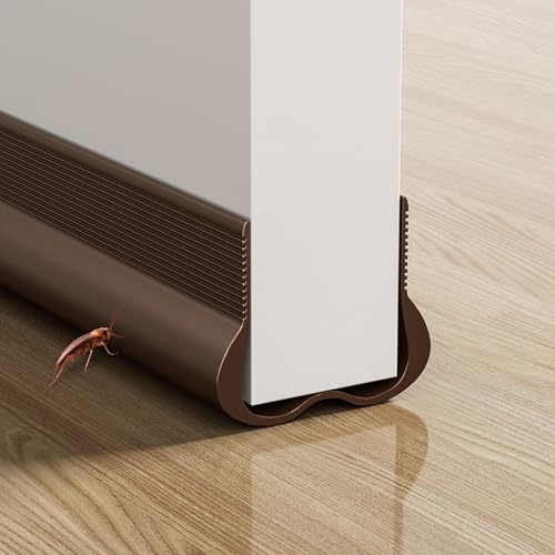 Boudin De Porte, Bas de Porte Isolant, Le Joint de Porte, Isolant Phonique Thermique Bande d'étanchéité Anti Bruit Poussière Stop à l'air Froid Anti Souris Fourmi Cafard Insectes (Marron)