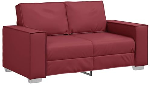 vidaXL Zweisitzer-Sofa Weinrot 160 cm Kunstleder | Stylisches Weindotterrot, das den Raum aufhellt, Kunstleder für mehr Komfort, Moderner Look mit klaren Linien