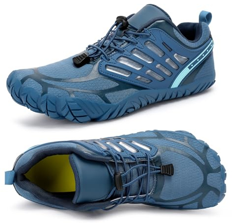 Barefoot Shoes Men, Wide Toe Box Zero Drop Grounded Footwear, Minimalist Shoes for Hiking, Water Sports, Cross-Training, Workout & Weightlifting Blue