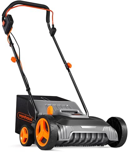 VonHaus Spazzolatrice per Erba Sintetica Elettrica, Spazzatrice Prato Sintetico, con Sacca di Raccolta, 5 Altezze Regolabili, Larghezza di Lavoro 330-380mm, Manico Pieghevole (1500W)