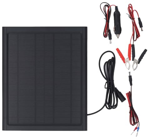 Solarpanel -Ladegerät, 6W 16 V Tragbares Solar -Batterie -Betreuer mit Hoher Umwandlungsrate, ABS -Rahmen für Auto -Motorrad -RV -Anhänger Schneemobile Schneemobile