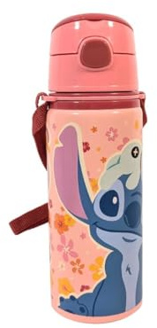 My sweety pop – Gourde aluminium stitch - Pour enfant - Maternelle - Ecole - Vacances - Repas – 21.8 cm – 600 ml - Hydratation - Idée Cadeau - Paille