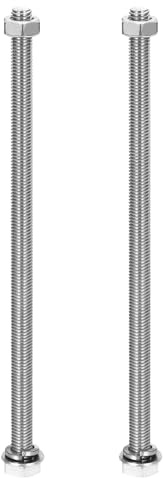 sourcing map M8 x 190 mm, 304 Edelstahl, Sechskantschrauben, Muttern, Flach- und Sicherungsscheiben, Sortimentsset, Vollgewinde, helle Oberfläche für Zuhause, Elektronik, Maschine, 2 Sets