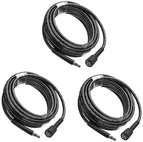 FOYTOKI Manguera para Lavadora a Presión 8 M de Plástico Negra Compatible Uso Automotriz Invierno Lavado Alta Presión para Limpieza Coches