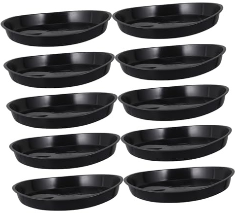 Gogogmee Palet para Macetas y Bandeja Base para Macetas De Plástico Negro 10 Piezas para Jardín Interior y Exterior Recolector De Agua y Residuos