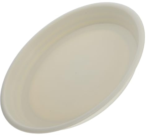 DECOMELODY Bandeja Redonda para Macetas Plástico Resistente Bandeja de Drenaje para Plantas de Interior y Exterior Base Colectora de Agua para Maceteros Fácil Color Beige Interior Exterior