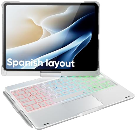 doqo Funda con Teclado para iPad Air 11 & Pro 11 con Trackpad,Rotación 360°
