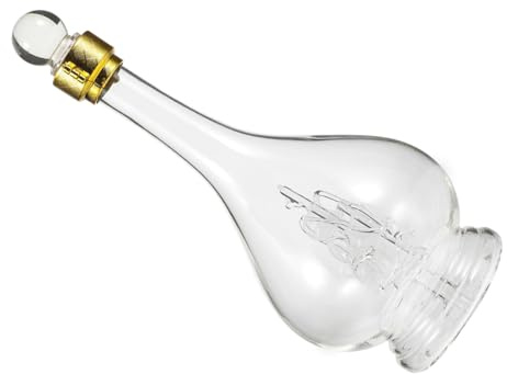 VANZACK Decantador de Whisky de Vidrio Soplado Mano Botella Creativa Forma de Dispensador de Licor Transparente para Bar Restaurante y Hogar Diseño Elegante y Fácil de Limpiar
