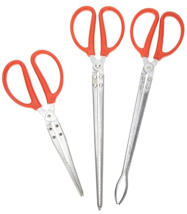 Baluue 3 pezzi Pinze in Acciaio Inossidabile per Aragosta e Granchi da Pz Multiuso per Pesca e Gamberi Strumento Antiscivolo Robusto e Leggero Clip Pratica per Rifiuti e Cattura Fauna