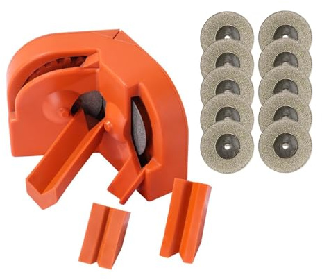 Set affilatrice per punte da trapano, smerigliatrice per punte da trapano, disco diamantato da 10 pezzi e 3 utensili ausiliari, smerigliatrice elettrica per punte da trapano per (Arancia)