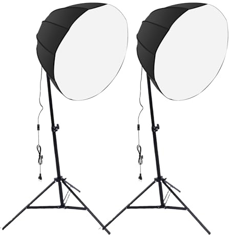 GOWENIC Kit D'éclairage de Photographie, Ampoule à économie D'énergie 85 W, luminosité Réglable en 3 Couleurs avec Télécommande, Boîte à Lumière 60 Cm 12 Côtés pour la Photographie en (Prise UE)
