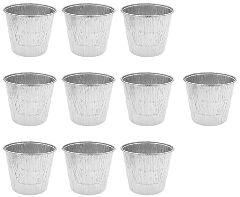 Odoukey Argent 10 pièces doublures en Aluminium de Seau en Fer galvanisé jetables Doublure de Plateau en Aluminium Grils Barbecue Professionnels pour Les Repas en Plein air, Plateau Grils