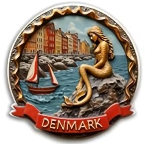 Dänemark Magnet 8cm Kopenhagen Meerjungfrau Souvenir Deko MU L1015