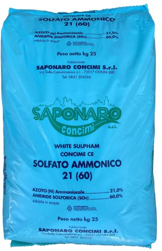acquaverde Solfato Ammonico 21% Cristal 25 kg Concime Azotato Idrosolubile Azoto Fertilizzante