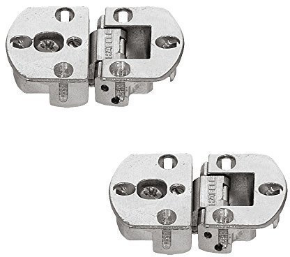 2 Stück - GedoTec® Klappenscharnier 3D-verstellbar Klappenbeschlag für Klappen aus Holz | Möbel-Scharnier zum Schrauben | Klappenhalter Stahl vernickelt | Möbelbeschläge von GedoTec®