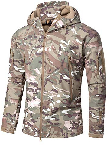 YFNT Impermeable Militar Táctica Lucha contra la Chaqueta de Softshell Camping Al Aire Libre Caminar Camuflaje Hoodie Coat
