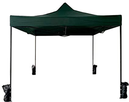 Rebecca Mobili Tendone Gazebo Richiudibile Con 4 Pesi Metallo Poliestere Verde Sacca Fiere Mercato Giardino 3,1 x 3 x 3 mt (Cod. RE6329)