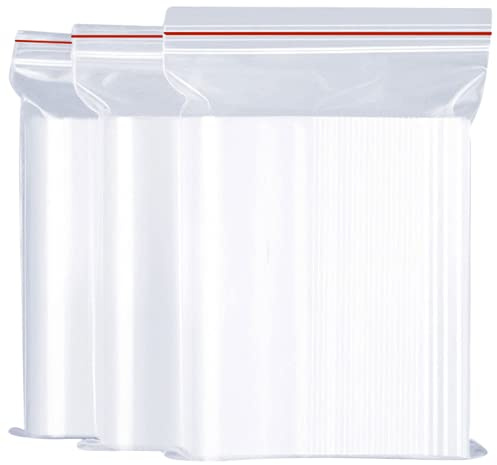 Sacs Plastique Transparents Refermables, Sachet Zip Réutilisable - Résistants et Durables – Sacs congélation Multi-usages, Sac sous-vide pour conserver, organiser, Rangement Frigo 20X25cm - 100 pièces