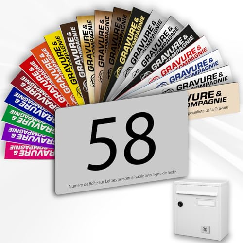 Letterbox Number – Adhesive PVC Engraved Plaque – Custom House/Mailbox Number SignLetterbox Number – Adhesive PVC Engraved Plaque – Custom House/Mailbox Number Sign - MEDIUM 7 x 5 cm (Matte Grey)