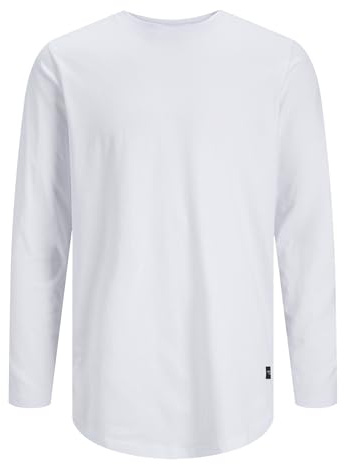 JACK & JONES T-Shirt uni à col Rond pour Homme, Blanc., L