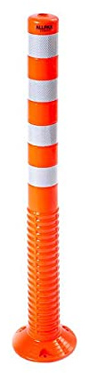 Allpax Flexibler Absperrpfosten, Höhe 1000 mm, Kunststoff (Polyurethan), Ø 8 cm, rot-Weiss