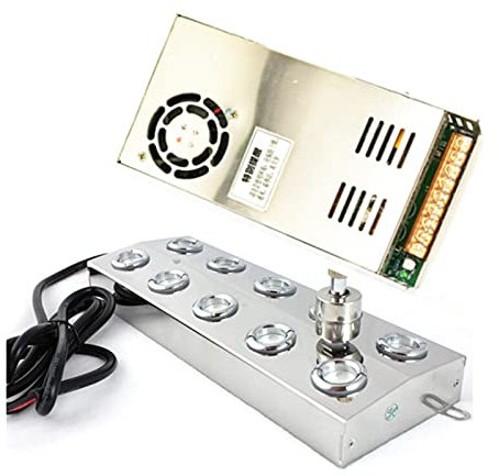 Z-LIANG Atomizadores 10 Humidificador de Cabeza 7kg / h Atomizador Mistienda Industrial con Fuente de alimentación Máquina de Niebla Accesorios para Fuentes de Interior