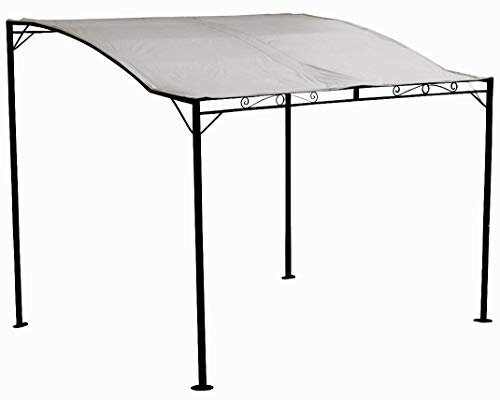 ASS Wand Anbau Pavillon Gartenpavillon Anlehn Pavillon 3 x 2,5 Meter mit Dach 100% wasserdicht UV30+, Farbe:Cremeweiss