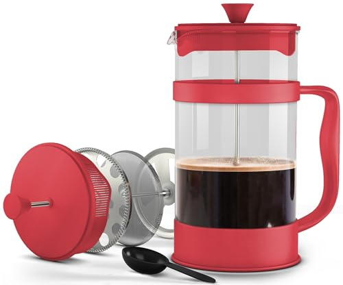 Utopia Kitchen Cafetera de prensa francesa de 12 onzas y 0.35 litros, máquina de té, prensas de café de viaje, cafetera de borosilicato grueso resistente al calor para regalos de viaje de camping